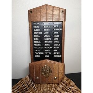 Vintage Wooden Market Minder Peg Board Grocery Shopping List Eagle